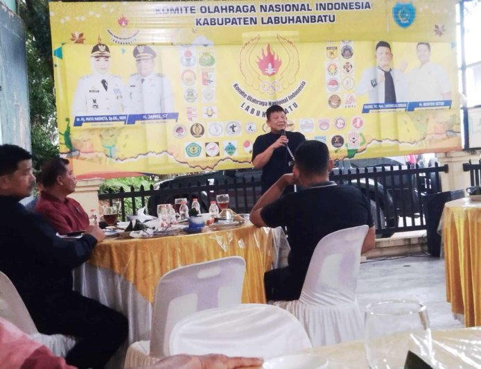 Hatunggal Siregar Kunjungi KONI Labuhanbatu, Pompa Semangat Atlet Hadapi Porprovsu 2026