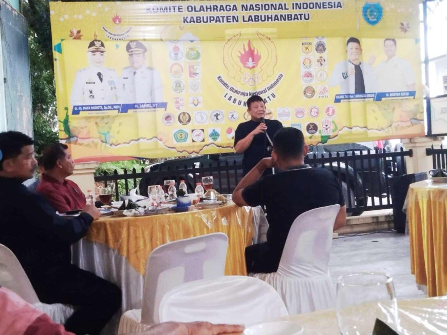 Hatunggal Siregar Kunjungi KONI Labuhanbatu, Pompa Semangat Atlet Hadapi Porprovsu 2026