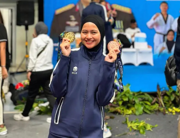 Briptu Putri Rusdayani Raih Emas Di Taekwondo Kapolri Cup 7 Tahun 2026