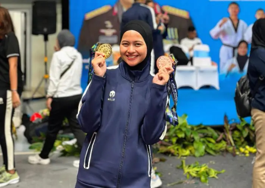 Briptu Putri Rusdayani Raih Emas Di Taekwondo Kapolri Cup 7 Tahun 2026