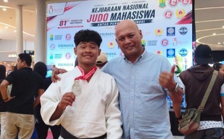 Mahasiswa Unimed Dafa Maulana Putra Raih Medali Perak Kejurnas Judo Mahasiswa 2026