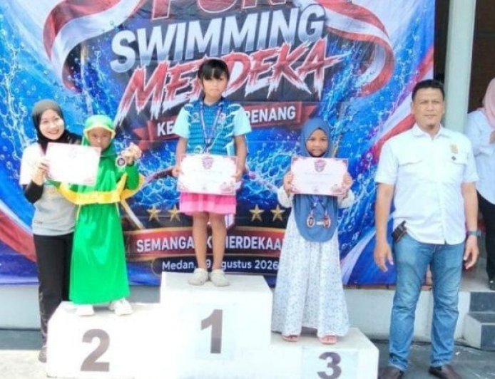 Perenang Cilik 7 Tahun Nadira Mandalika Raih Dua Medali di Fun Swimming Merdeka 2026