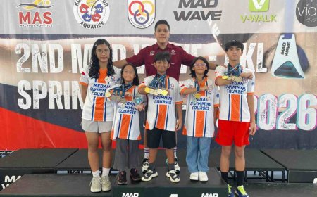 Medan Swimming Courses Gemilang di Malaysia, Borong 16 Medali dan Cetak Empat Rekor
